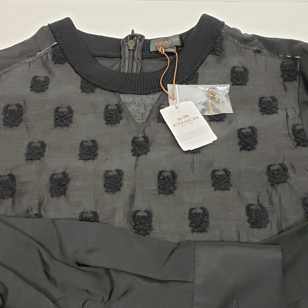 New COACH Black Pull Over XS